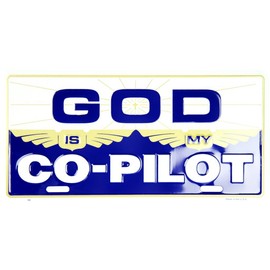 God is My Copilot Co Pilot 6"x12" Aluminum License Plate Tag Made in USA