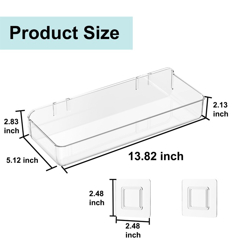 ZEXALOR Wall Mounted Storage Organizer Bins Organizing Shelf Basket Clear
