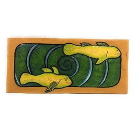 Tikimaster Hawaiian Sea Bass, Koru Spiral 30 in X 15 in - Wall Art Wooden Panel | #dpt519175