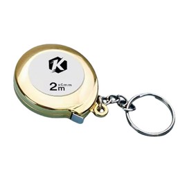 2M Tape Measure Keychain Mini Steel Retractable Tape Measure Keychain Portable Keyring Pull Ruler Measuring Tape (Gold)