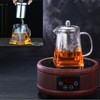 YUEMING Glass Teapots with Infuser,550 ml in Square Shape Borosilicate