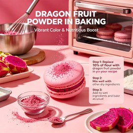 Freeze Dried Dragon Fruit Powder 10oz Natural Coloring Pink Pitaya Baking