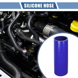 X AUTOHAUX 1 Pcs 60mm 2.36" ID 200mm 7.87" Length 0 Degree Blue Car Silicone Hose Coolant Hose Universal