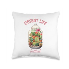 Cacti Terrarium Delight Designs Desert Dreams, Cacti Terrarium Delight-Plant Lovers Fun Throw Pillow, 16x16, Multicolor