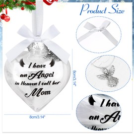 HOWAF Mum Memorial Christmas Bauble, Christmas Memorial Baubles - I Have an Angel in Heaven, Christmas Baubles Christmas Tree Baubles Memorial Christmas Ornaments Gifts for Christmas Tree Decorations