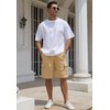 WICUSION Mens Twill Cargo Shorts Stretch Cotton Elastic Waist Multi-Pockets
