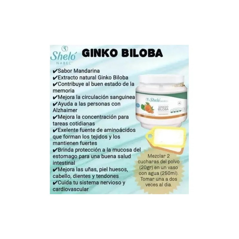 2 Piezas Colágeno Hidrolizado Ginkgo Biloba 450g Shelo Nabel