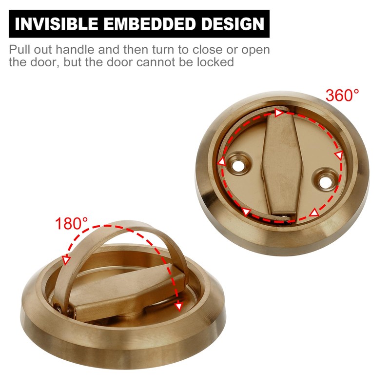PATIKIL Round Recessed Door Lock, Stainless Steel 304 Hidden Recessed