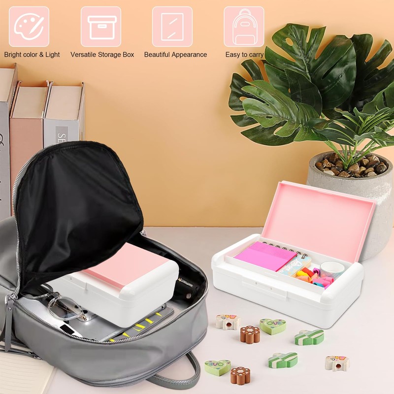 SFLHHDM Pencil Box for Office Supplies Storage Organizer, Double Layer