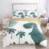 Morbuy Copripiumino per bambini, set da letto singolo blu Dinosaur
