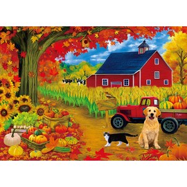 Fall Puzzles 500 Pieces - Jigsaw Puzzles for Adults - Pumpkin Harvest in Autumn
