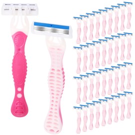 Leriton 36 Pcs Sensitive Women's Disposable Razors Bulk 3 Blade Sensitive Skin Disposable Razors for Women Individually Packaged Travel Size Toiletries Ideal for Hotel Travel Donate Daily Use