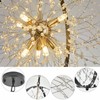 TELAFLY 18" Modern Crystal Chandeliers,Black Mate Metal Globe Firework Dandelion