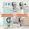 TSMST 5.5FT Stainless Steel Sliding Barn Door Hardware Kit, Top