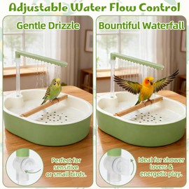 Lonepetu Automatic Parakeet Bird Bath Shower, Quiet Circulating Parrot Bathtub