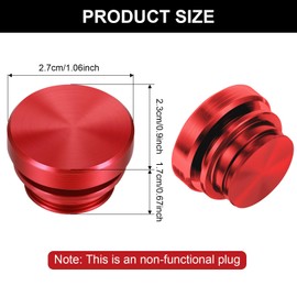 Frienda 2 Pieces Aluminum Dustproof Plugs Billet Dustproof Plugs 12-Volt Replacement Accessories Anodized Aluminum Car Decorations Compatible with Most Vehicles Autos Cars (Red)