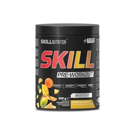 Skill Nutrition Pre-Workout Tropical Punch - No-Crash Formula with Extended-Release Caffeine | Xtenergy®, TheaGreen™, Vitacholine®, Astragin® | Vegan, Halal | B-Vitamins, Citrulline, Beta-Alanine