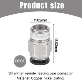 Pack of 10 3D Printer Pc4-M10 Connector, Pc4-M10 Connector, Pc4-M10 Pneumatic Connector, Pc4-M10 Pneumatic Connector, Pc4-M10 Pneumatic Connector, PTFE Tube Quick Push Fitting for 3D Printers