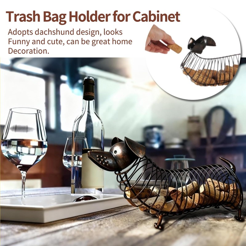 Cyrank Metal Wine Cork Holder, Dachshund Shape Cute Dog Cork