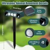 Qualirey 2 Pcs Solar Nocturnal Ultrasonic Light Animal Repeller Outdoor