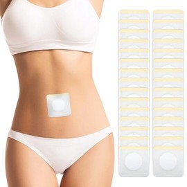 Paquete de 30 compresas autoadhesivas de aceite de ricino para el ombligo, compresas desechables de aceite de ricino de algodón orgánico altamente absorbente, sin lavar, antifiltraciones (