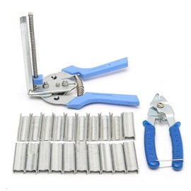 Poultry Hog Ring Pliers Tool Bird Chicken Mesh Cage Wire Fencing 2Pcs with 600 Clips Eye Pliers Tools
