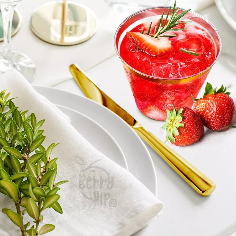 BAIXIBT-127 50 Vasos Desechables De Plástico Tipo Cristal Premium, 9