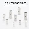 kuosbiu 100 PCS Non-Insulated Butt Connectors Kit, AWG 16-14 Wire