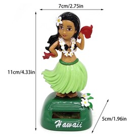Car Bobblehead Dashboard,Cute Bobblehead for Car Dashboard - Funny Dashboard Decor, Hawaii Solar Dancing Girl for Car Dashboard Home, Hawaii Buniq