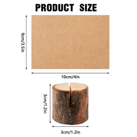 70Pcs Wood Place Card Holders, Rustic Real Wood with Wooden Table Card Holder, Number Photo Stand Place Name Memo Card Holder for Wedding Party Decoration Photo Display (30 Holders+40 Paper)