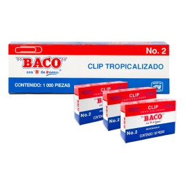 Baco | Clip Tropicalizado Inoxidable N.2 - 1000 Clips Color Gris