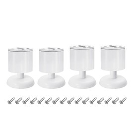 sourcing map 4Pcs Metal Adjustable Furniture Legs, 60-70mm(2.4"-2.8") Cabinet Feet Support Replacement for Bed, Chair, Sofa, Table, White (W/Screws)