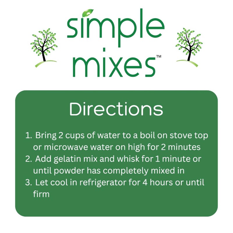 Simple Mixes Natural Gelatin Dessert, Raspberry, Healthy Snack, Dye-Free, No