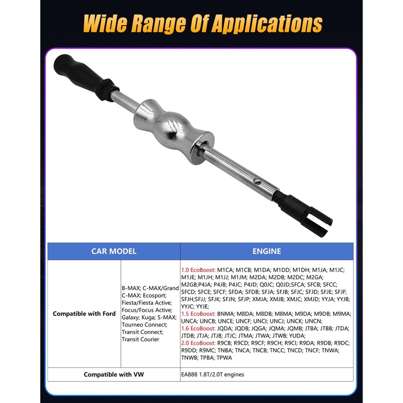GLEXQLAO Fuel Injector Puller Removal Tool Kit Compatible with Ford