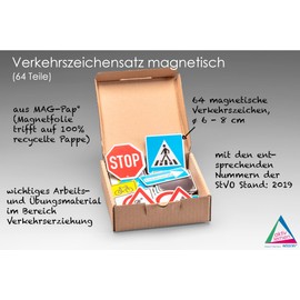WISSNER® aktiv lernen - 64 magnetische Verkehrszeichen - MAG-Pap°