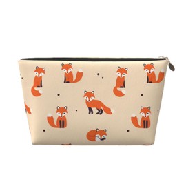 DITXIT Vintage Cute Little Red Fox Cosmetic Bag Travel Makeup Bag Organizer Toiletry Bag with Zipper Storage Pouch Coin Purse Brushes for Women Girls Gifts
