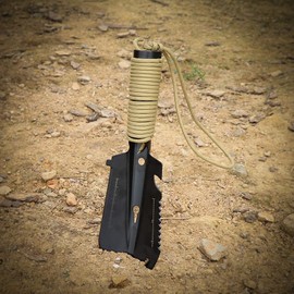 Backpacking Trowel Camping Shovel Hiking Trowel Gardening Tool Multitool 9 in 1 Multi-Purpose Tool with Carrying Bag and Paracord Good for Digging Metal Detecting Gardening and Outdoor Survival