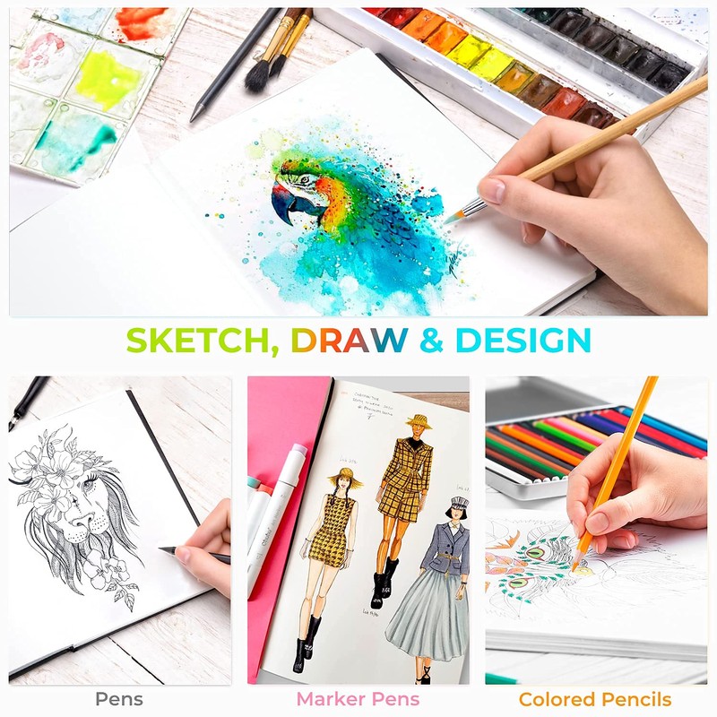 Ohuhu Mix Media Pad - 10.8"x8.3" Mixed Media Art Sketchbook,