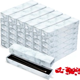 Kenning 36 Pcs Jewelry Gift Boxes for Necklace Sliding Drawer Necklace Box to Display Chain Bracelet Organizer for Graduation Wedding(Marble)