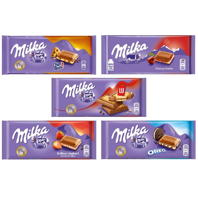 Milka Chocolate Bars Assorted Bundle of 5 (Bundle #3)
