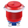 Twidec/19mm Push Button Waterproof Red Metal Shell Momentary Raised Top