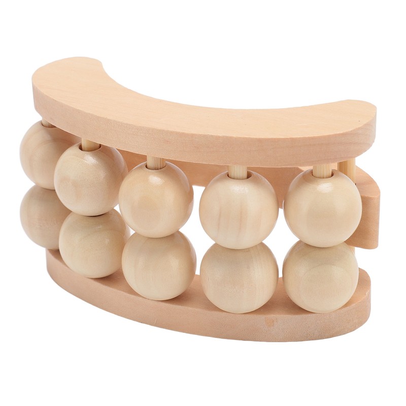Wooden Massage Ball Roller with 10 Beads Deep Tissue Relief