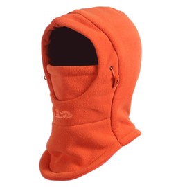 STQ KIDS Winter Hat Balaclava Ski Mask Full Face Girls Boys Warm Comfortable Soft Adjustable Snow Hat Cold Weather Unisex Children Orange