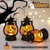 Linternas portátiles de Halloween,3 linternas de calabaza, lámparas retro de