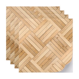 CoCud Dollhouse Flooring, 3.94" Square, PU Self Adhesive Miniature Dollhouse Bamboo Flooring Peel and Stick - (Applications: for Dollhouse Decoration), 2-Pieces