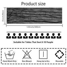 sxvblly Black Cheesecloth Table Runner 35×120 Inch Boho Gauze Rustic Spring Easter Table Runner for Baby Shower Wedding Decorations Bridal Shower Birthday Party Tea Party Decorations(10Ft)