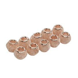 10 Sets Gold Ball Beads, Hollow Spacer Beads with Round Shape for Jewelry Making, Fun and Creative Crafts, Gold Plated, 10x12mm, Hole 4.5mm, Options for Special (Rose Gold)