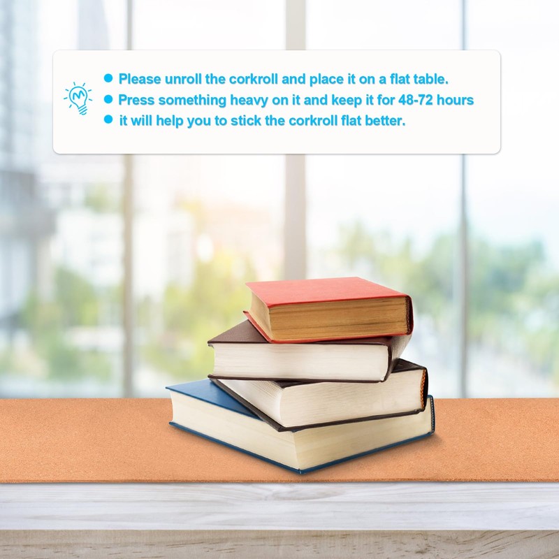 6mm Self-Adhesive Cork Board Roll, 1/4" Thick Cork Boards for