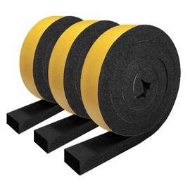 SFNSM 3PCS 6.6ft x 1.6in Black Polyurethane (PU) Universal Vented Ridge Material Metal Roof Weather Stripping Ridge Strips Self-Adhesive Ridge Foam Closure Strips