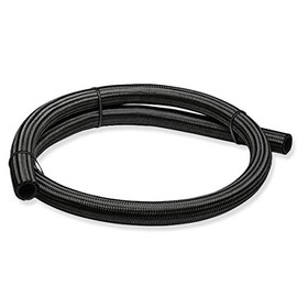 Auto Dynasty 6AN AN-6 1500psi Stainless Steel/Nylon Braided Oil/Fuel/Gas Line/Hose by Foot (Black)